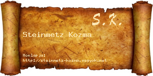 Steinmetz Kozma névjegykártya